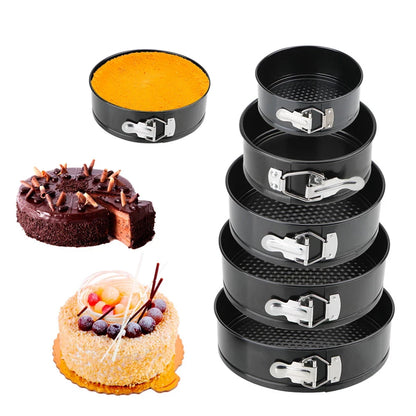 Non-Stick Springform Round Cake Pan – Carbon Steel Baking Mold 18/20/24/26/28 CM