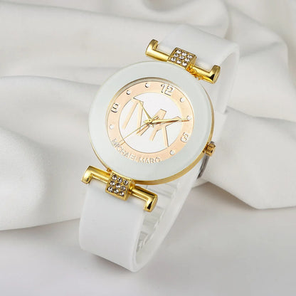 Womens Wristwatch Fashion Men Diamond Quartz Watches Silicone Luxury TVK Brand Relojes Digitales Femme Watch For Women Bracelet - BeeTrendyShop.COM
