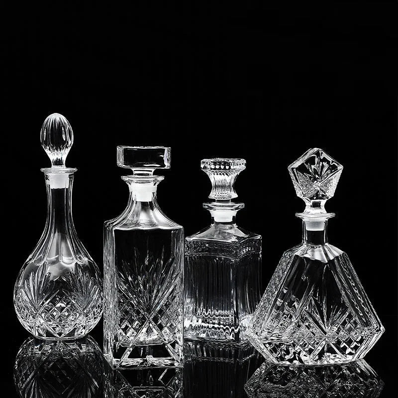 Square Crystal Whiskey Decanter – 500-850ml Glass Liquor Bottle