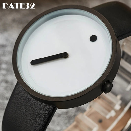 Minimalist Unisex Watch for Men Women Couple Simple Style Unique Dial Quartz Wristwatch Male Female Unique Pointer Wrist Clock