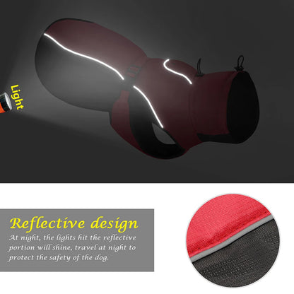 Waterproof Reflective Dog Jacket for Large Breeds (XL-6XL) - Warm Winter Raincoat - BeeTrendyShop.COM