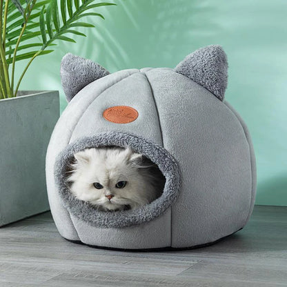 Winter Cozy Cave Bed - Deep Sleep Pet Nest for Cats and Small Dogs - BeeTrendyShop.COM