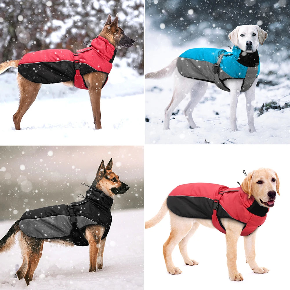 Waterproof Reflective Dog Jacket for Large Breeds (XL-6XL) - Warm Winter Raincoat
