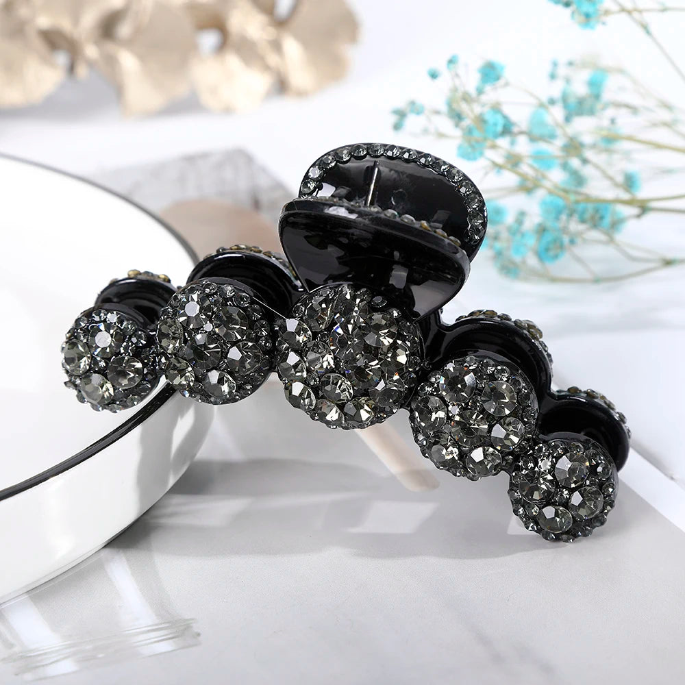 Women Big Rhinestone Hair Claws Crab Hairpins Crystal Hair Clips Barrettes Ponytail Girls Hair Accessories Ornaments Hairgrip