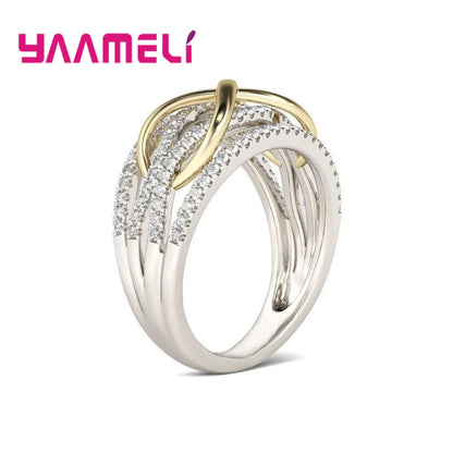 925 Sterling Silver Infinity Love Bowknot Ring – Zircon Promise Jewelry