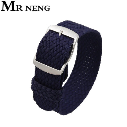Watchband 18 20 22mm For Perlon Nylon Replacement Vintage Wrist Watch Band Belt Strap With Black&Silver Brushed Buckle Man Watch - BeeTrendyShop.COM