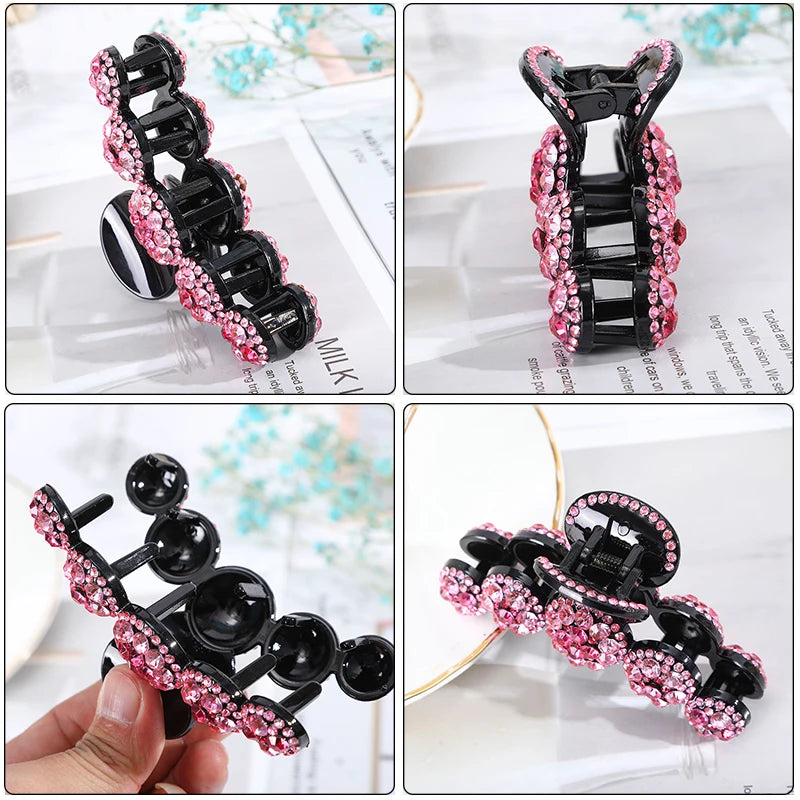 Women Big Rhinestone Hair Claws Crab Hairpins Crystal Hair Clips Barrettes Ponytail Girls Hair Accessories Ornaments Hairgrip