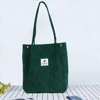 MARKROYAL Corduroy Tote Bag for Women Girls Kids Shoulder Bag with Inner Pocket For Work Travel And Shopping Dropshipping - BeeTrendyShop.COM