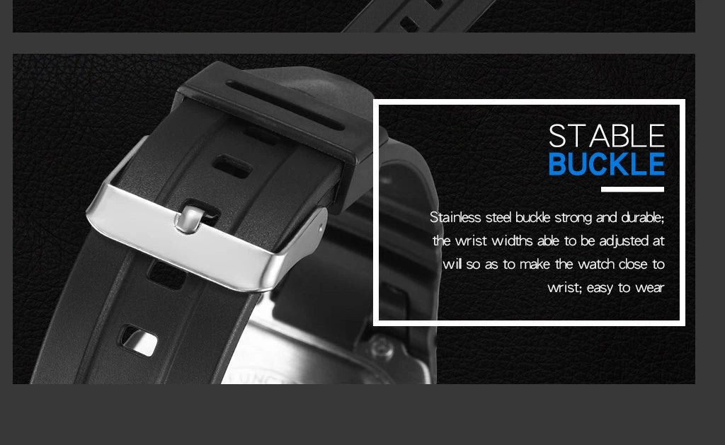Men Digital Sports Watches, LED Display Timer 12/24 hours Digital Electronic Wristwatch Waterproof Clock
