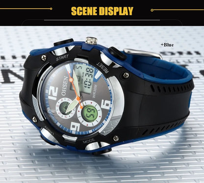 OHSEN Fashion Children Watches Digital LED Analog Watch Boys Girls Quartz Wriwatch Kids Sport Wristwatch Alarm Electronic Clocks - BeeTrendyShop.COM