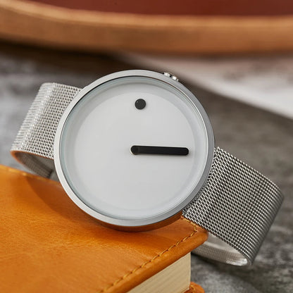 Minimalist Unisex Watch for Men Women Couple Simple Style Unique Dial Quartz Wristwatch Male Female Unique Pointer Wrist Clock - BeeTrendyShop.COM