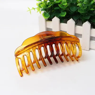 13CM Large Hair Claw Clip – Strong Crab Clamp for Women (Black & Brown)