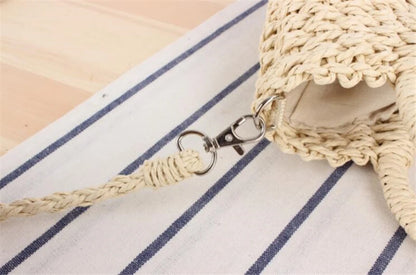 Yogodlns Handmade Half-Round Rattan Woven Straw Bag Summer Women Messenger Crossbody Bags Girls Small Beach Handbag New - BeeTrendyShop.COM
