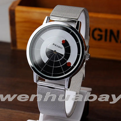 Minimalist Unisex Watch for Men Women Couple Simple Style Unique Dial Quartz Wristwatch Male Female Unique Pointer Wrist Clock - BeeTrendyShop.COM