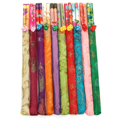 10-Pair Natural Bamboo Chopsticks Set – Traditional Vintage Handmade Eco-Friendly Hashi