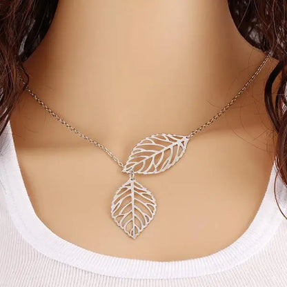 Fashion Cross, Leaves & Bird Pendant Necklace – Maxi Statement Choker for Women