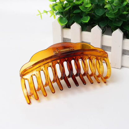 13CM Large Hair Claw Clip – Strong Crab Clamp for Women (Black & Brown)