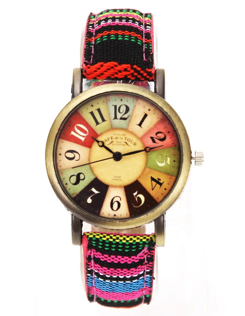 Popular Movie Pattern Retro Watches Unisex Men Women Military Camouflage Belt Denim Canvas Band Fashion Sport Quartz Wrist Watch - BeeTrendyShop.COM