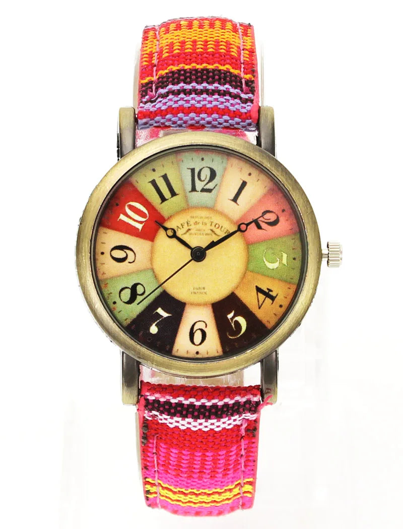 Popular Movie Pattern Retro Watches Unisex Men Women Military Camouflage Belt Denim Canvas Band Fashion Sport Quartz Wrist Watch - BeeTrendyShop.COM