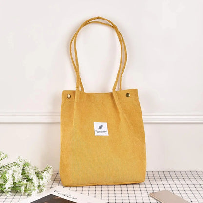MARKROYAL Corduroy Tote Bag for Women Girls Kids Shoulder Bag with Inner Pocket For Work Travel And Shopping Dropshipping - BeeTrendyShop.COM
