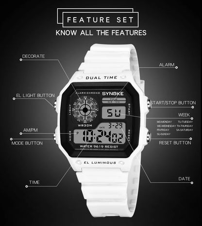 SYNOKE Multifunctional Digital Sport Watch Men Camouflage Waterproof Mens Wristwatches Fashion Retro Male Watches reloj hombre - BeeTrendyShop.COM