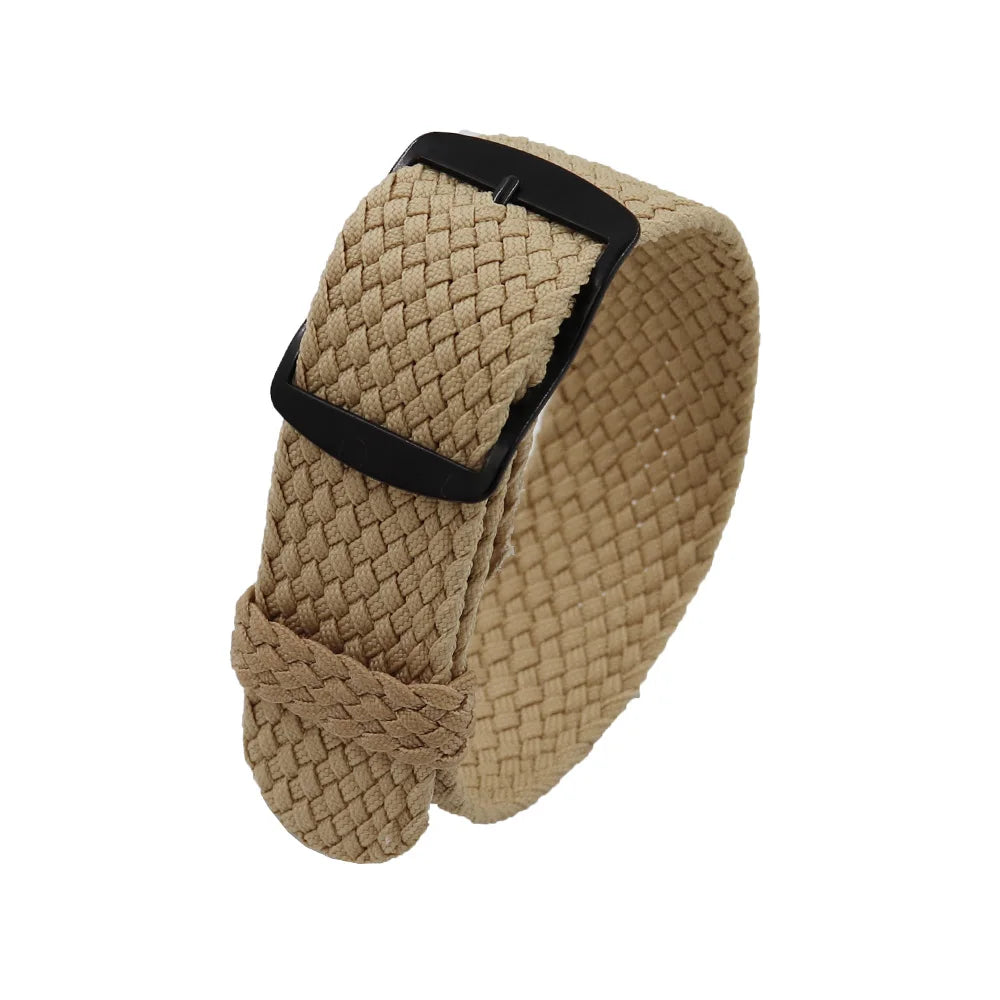 Watchband 18 20 22mm For Perlon Nylon Replacement Vintage Wrist Watch Band Belt Strap With Black&Silver Brushed Buckle Man Watch