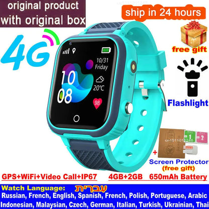 LT21 4G Kids Smartwatch – GPS, WiFi, Video Call, SOS, IP67 Waterproof, Camera & Location Tracker