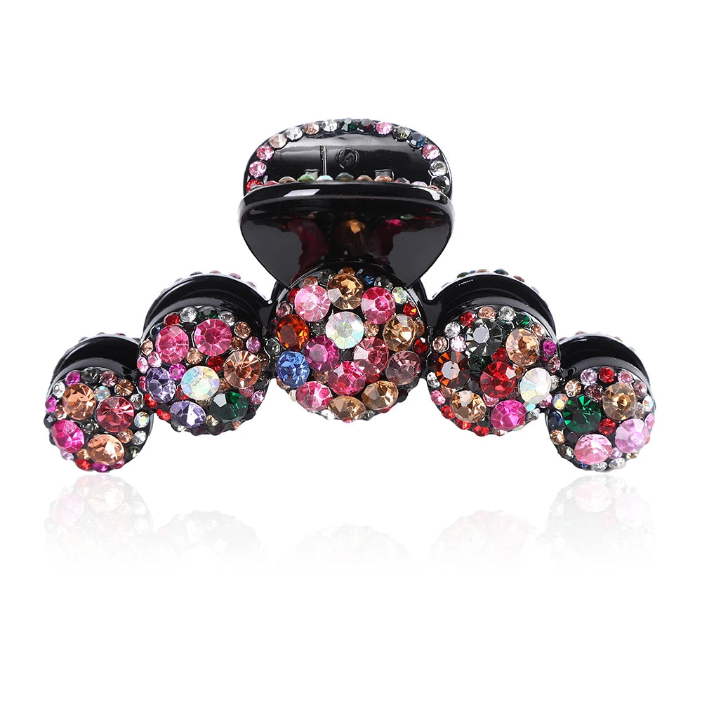 Women Big Rhinestone Hair Claws Crab Hairpins Crystal Hair Clips Barrettes Ponytail Girls Hair Accessories Ornaments Hairgrip