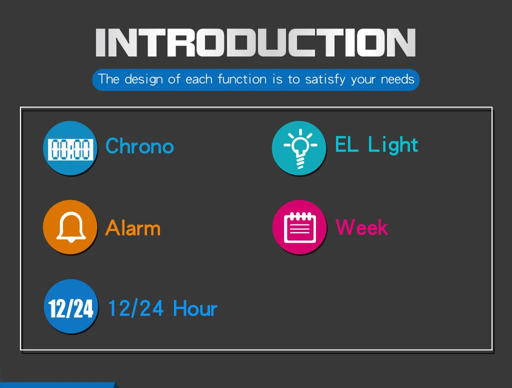 Men Digital Sports Watches, LED Display Timer 12/24 hours Digital Electronic Wristwatch Waterproof Clock