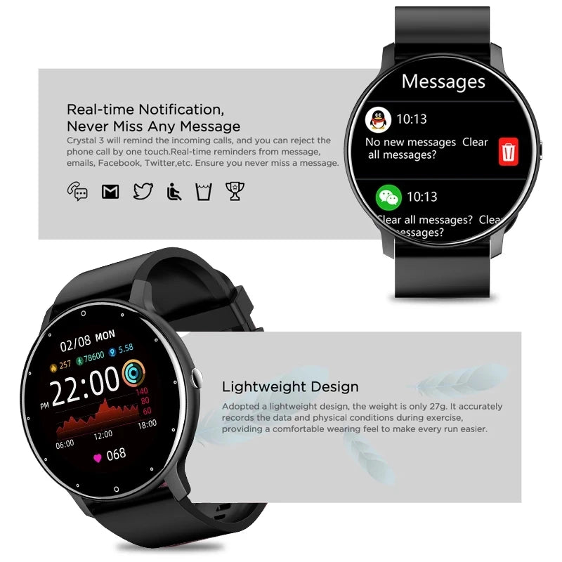 LIGE Smart Watch Women Men Lady Gift Sport Fitness Watches Heart Rate Monitor Waterproof Smartwatch For Xiaomi Android IOS