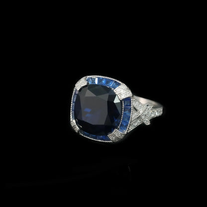 925 Sterling Silver Blue Spinel Party Ring – Lab Grown Gemstone Jewelry