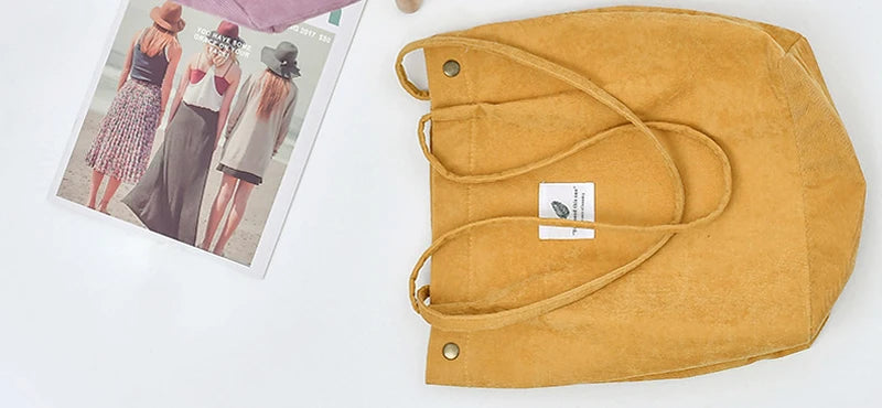 MARKROYAL Corduroy Tote Bag for Women Girls Kids Shoulder Bag with Inner Pocket For Work Travel And Shopping Dropshipping