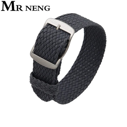 Watchband 18 20 22mm For Perlon Nylon Replacement Vintage Wrist Watch Band Belt Strap With Black&Silver Brushed Buckle Man Watch - BeeTrendyShop.COM