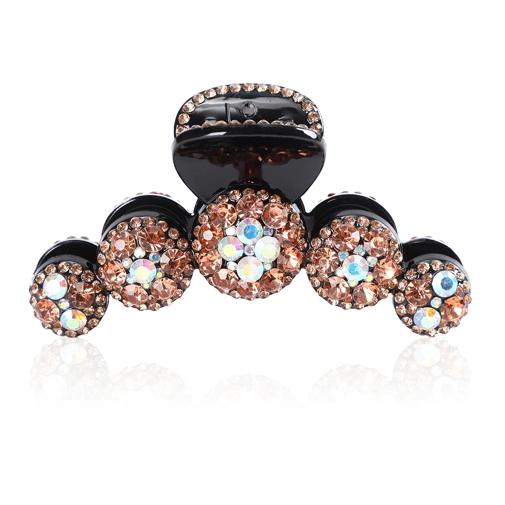 Women Big Rhinestone Hair Claws Crab Hairpins Crystal Hair Clips Barrettes Ponytail Girls Hair Accessories Ornaments Hairgrip