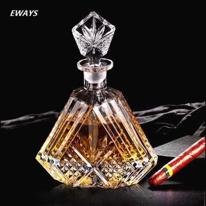 Square Crystal Whiskey Decanter – 500-850ml Glass Liquor Bottle