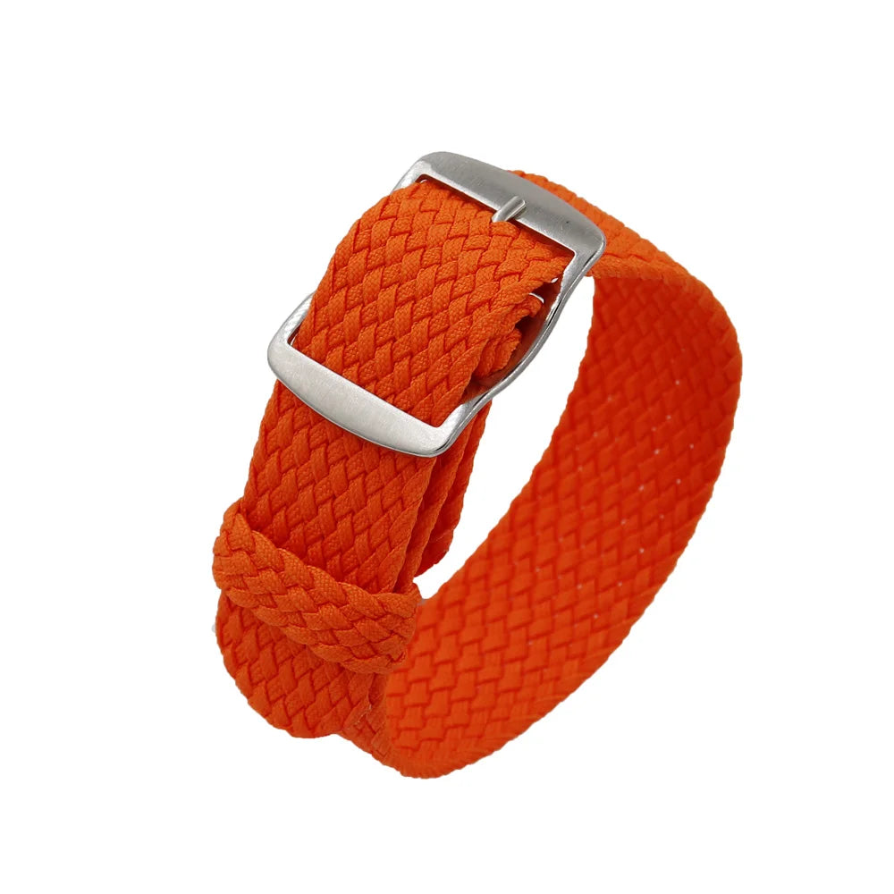 Watchband 18 20 22mm For Perlon Nylon Replacement Vintage Wrist Watch Band Belt Strap With Black&Silver Brushed Buckle Man Watch