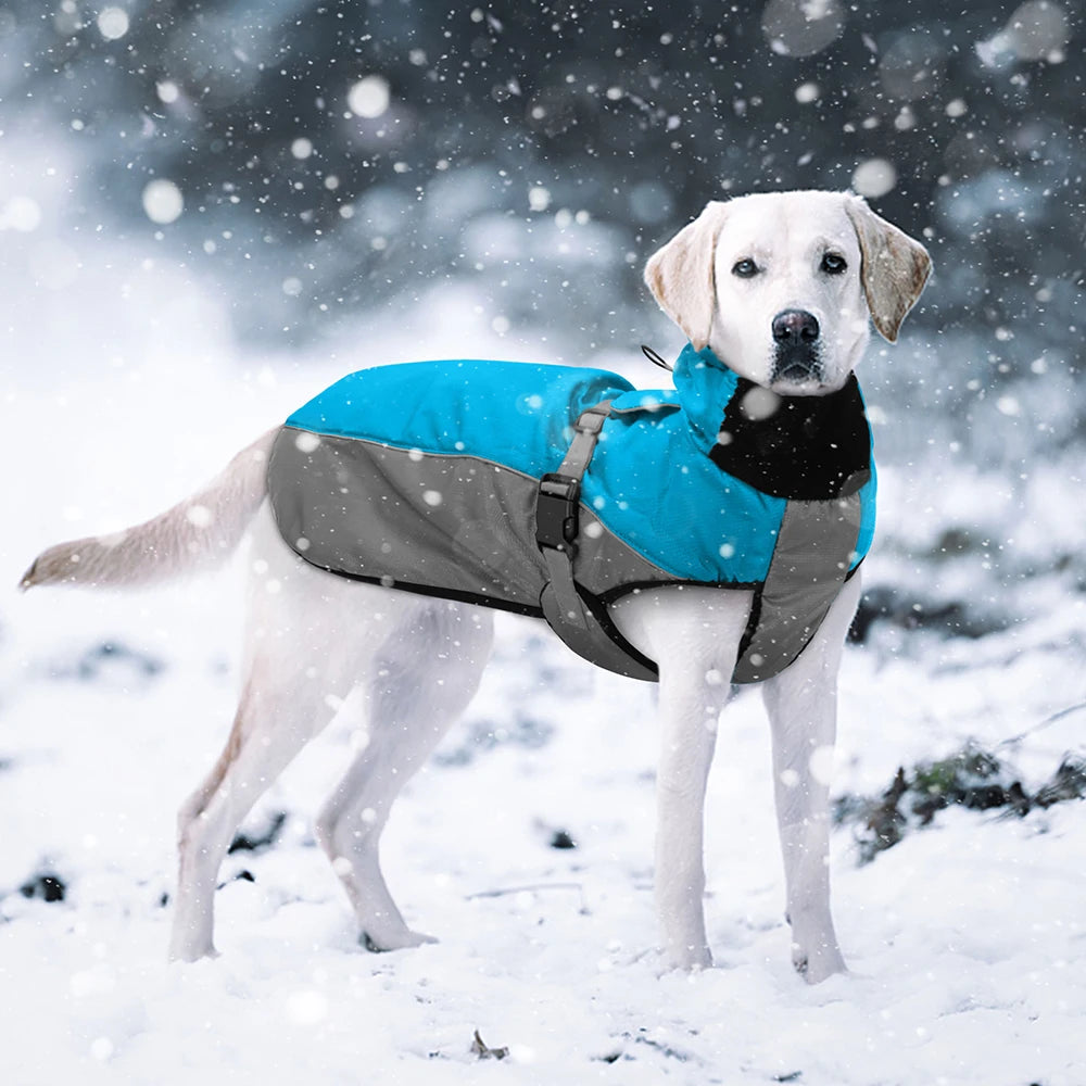 Waterproof Reflective Dog Jacket for Large Breeds (XL-6XL) - Warm Winter Raincoat