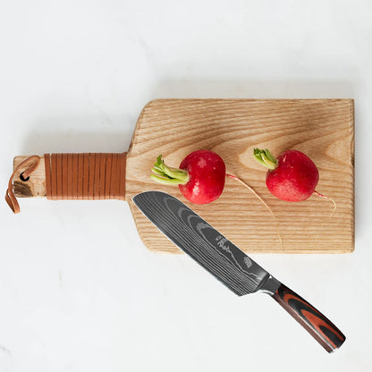 Chef Knife Set – Laser Damascus Pattern Japanese Santoku, Cleaver & Utility Knives (1-10pcs)