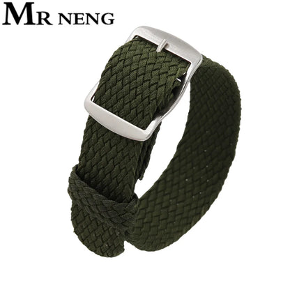 Watchband 18 20 22mm For Perlon Nylon Replacement Vintage Wrist Watch Band Belt Strap With Black&Silver Brushed Buckle Man Watch - BeeTrendyShop.COM