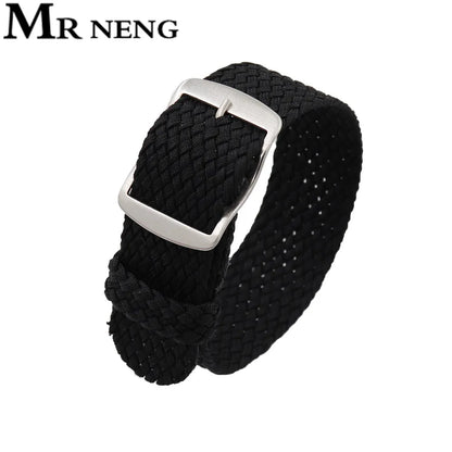 Watchband 18 20 22mm For Perlon Nylon Replacement Vintage Wrist Watch Band Belt Strap With Black&Silver Brushed Buckle Man Watch - BeeTrendyShop.COM