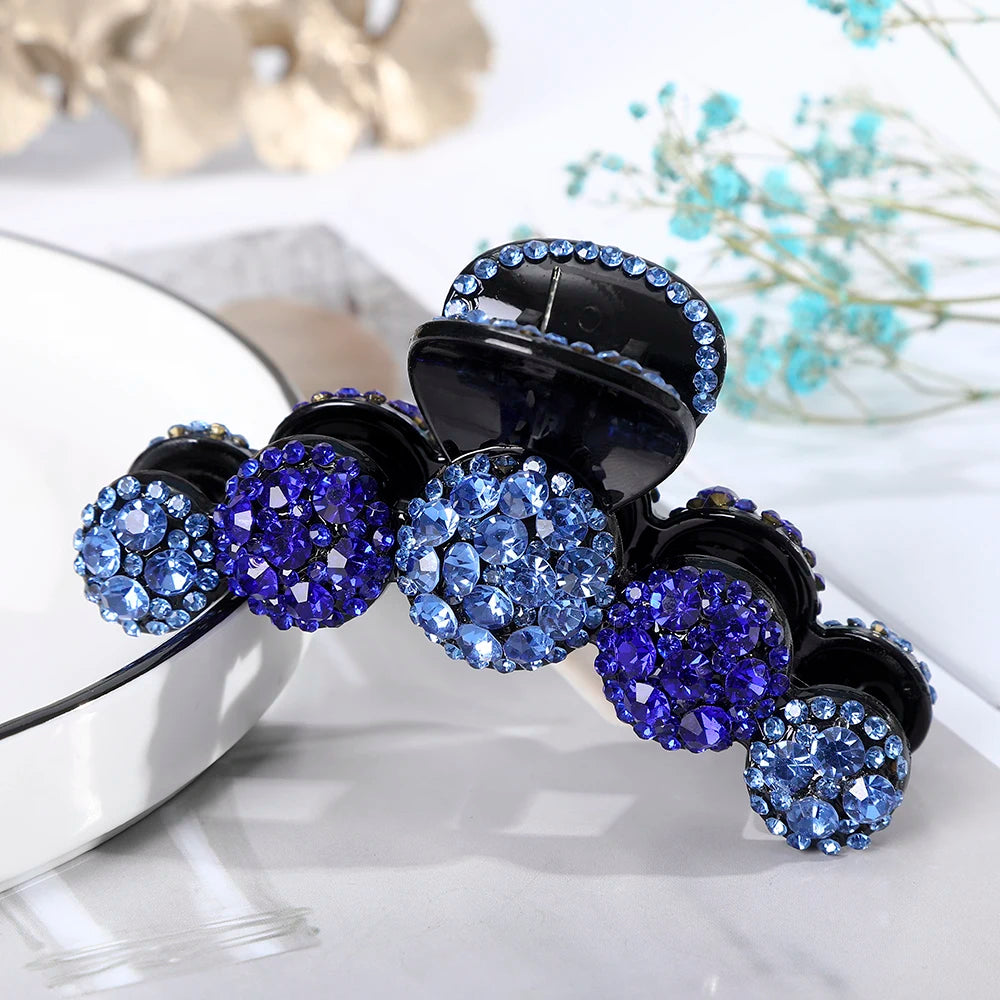 Women Big Rhinestone Hair Claws Crab Hairpins Crystal Hair Clips Barrettes Ponytail Girls Hair Accessories Ornaments Hairgrip