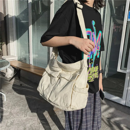 Women's Vintage Canvas Handbag – Retro Shoulder Bag for Teens & Young Women