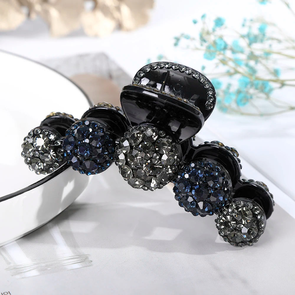 Women Big Rhinestone Hair Claws Crab Hairpins Crystal Hair Clips Barrettes Ponytail Girls Hair Accessories Ornaments Hairgrip