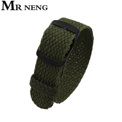 Watchband 18 20 22mm For Perlon Nylon Replacement Vintage Wrist Watch Band Belt Strap With Black&Silver Brushed Buckle Man Watch - BeeTrendyShop.COM