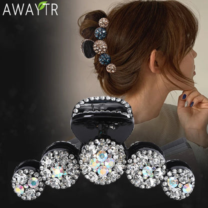 Rhinestone Crystal Hair Claw Clip – Big Sparkle Barrette for Women & Girls