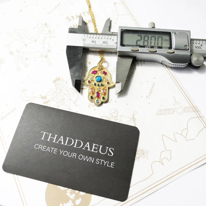 Hand of Fatima 925 Sterling Silver Turquoise Charm Necklace