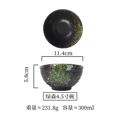 4.5-Inch Japanese Ceramic Rice Bowl – Porcelain Soup, Noodle & Sauce Dinnerware