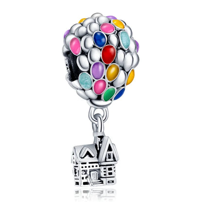 925 Sterling Silver Pixar Up House & Balloons Dangle Charm – DIY Jewelry