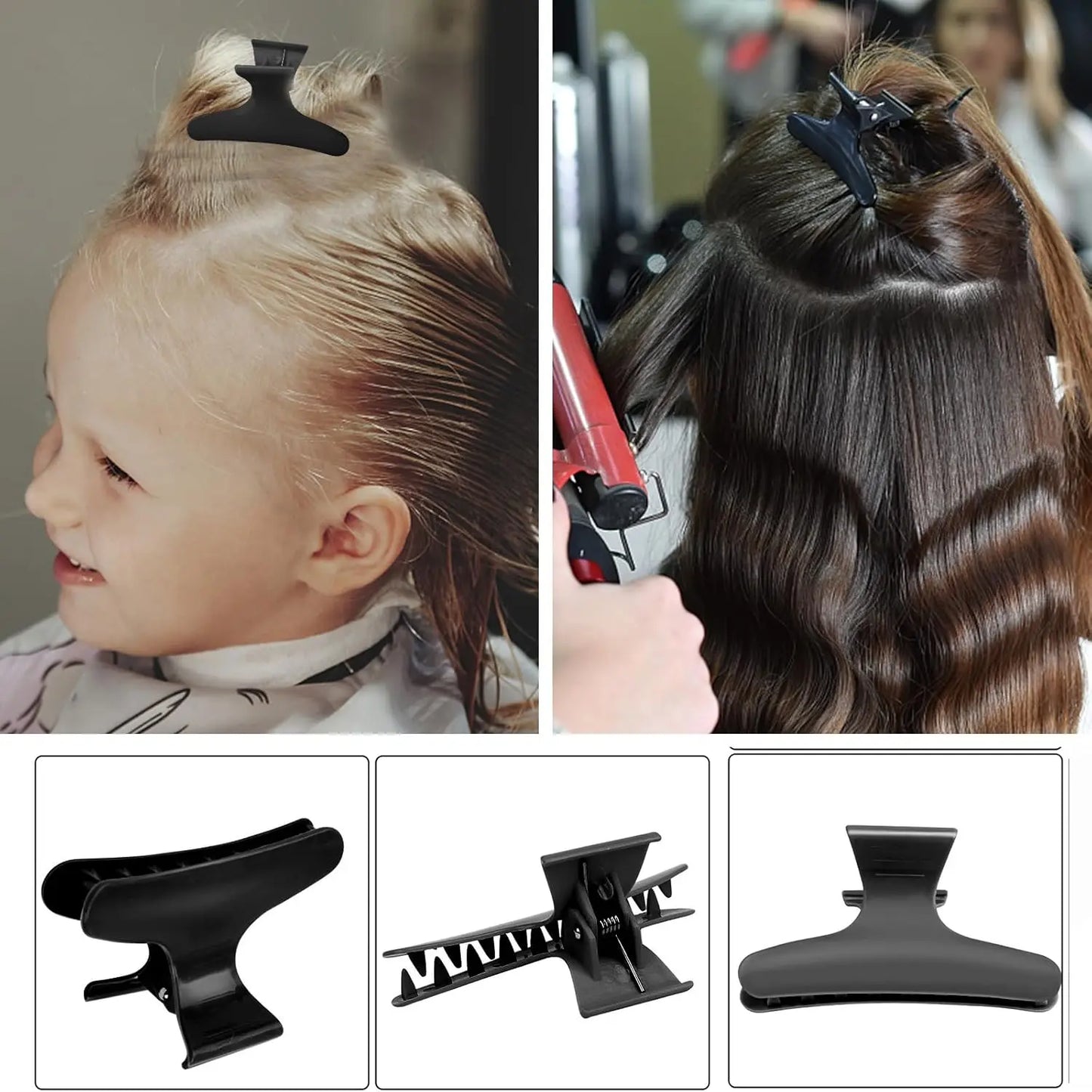 12Pcs Pro Barber Styling Hair Clips Set – Sectioning Clamps for Salon & Home