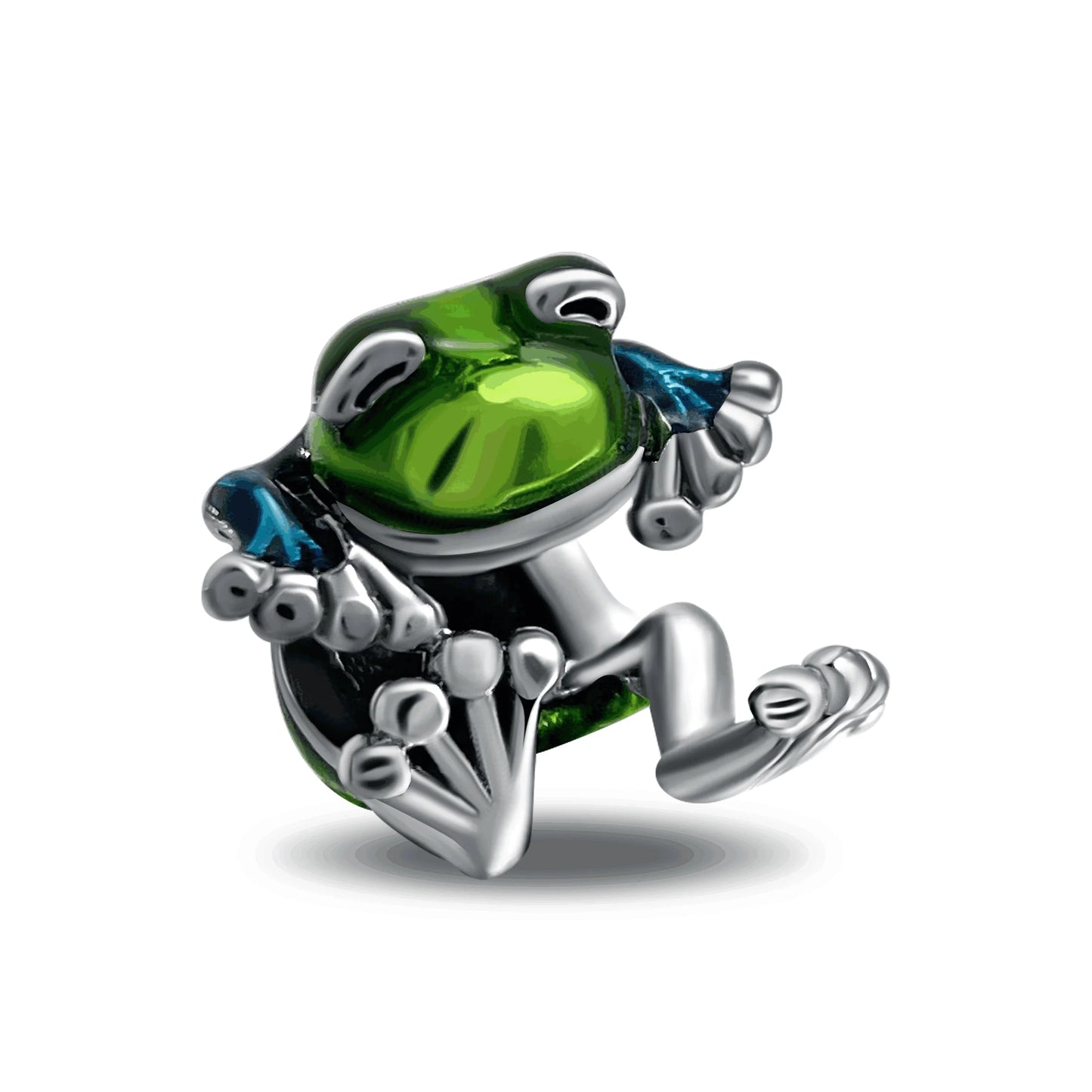 Original 925 Sterling Silver Green Coconut Tree Frog Clover Dangle Charm Beads Charms DIY Bangle Necklace Fine Jewellery Gift